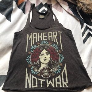 Obey make art not war tank